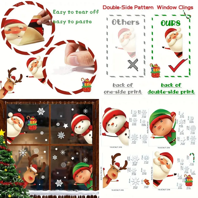 Snowflake Window Decal - 82 Pcs Christmas Window Clings Stickers