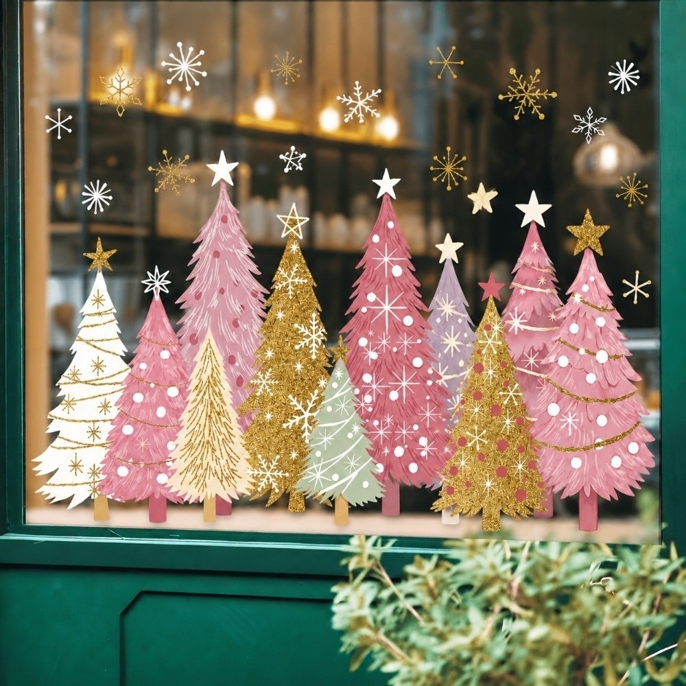Snowflake Window Decal - Reusable PVC Material Christmas Window Clings