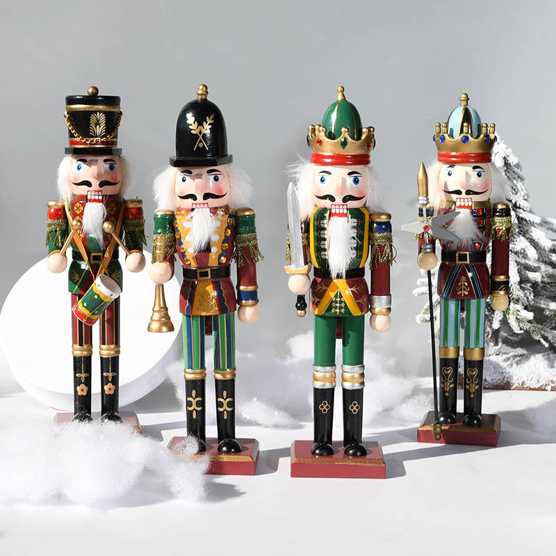 Nutcracker Figurine - 30CM Wooden Nutcracker Soldier Vintage Christmas