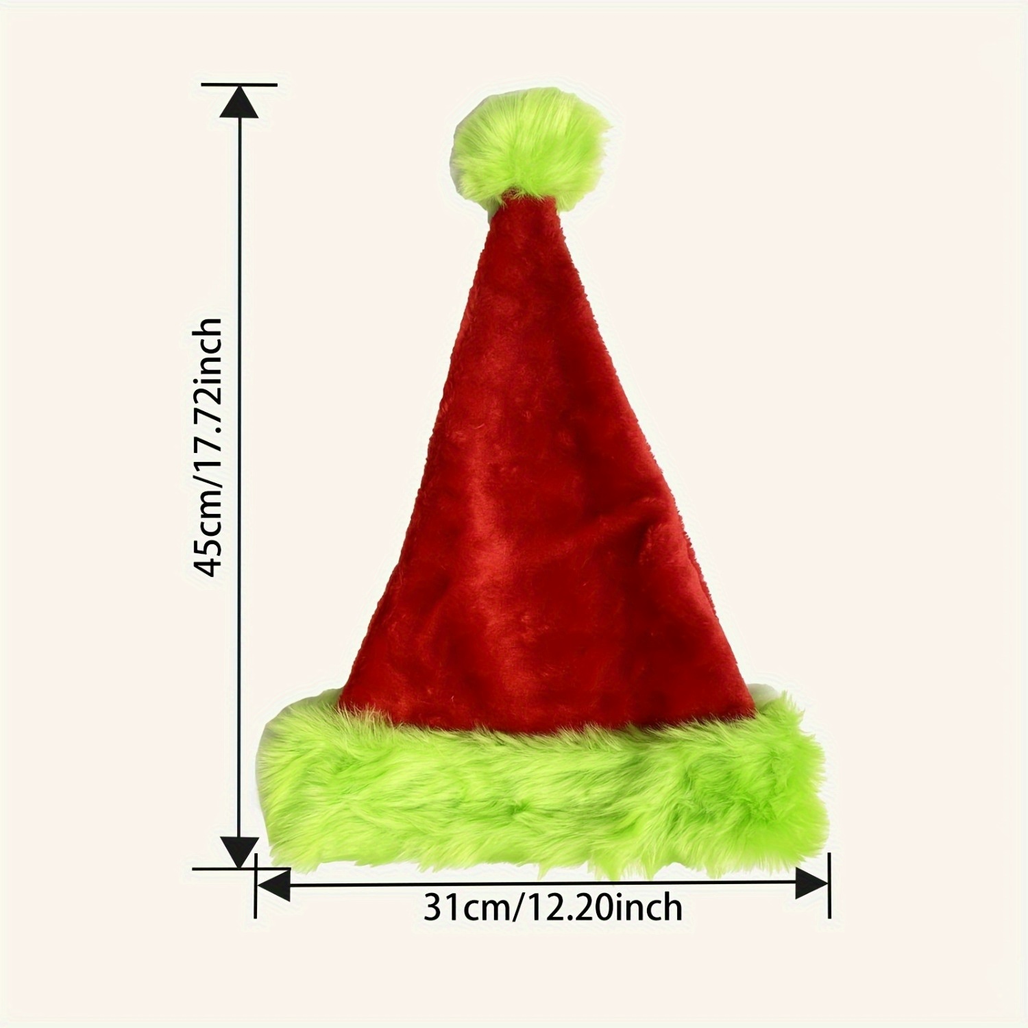 Fluorescent Green Edge Red San - Santa Hat Plush ulasan dan harga