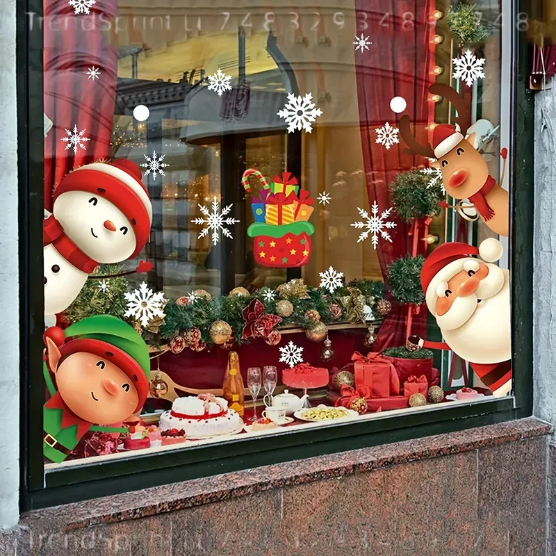 82 Pcs Christmas Window Clings - Snowflake Window Decal ulasan dan harga