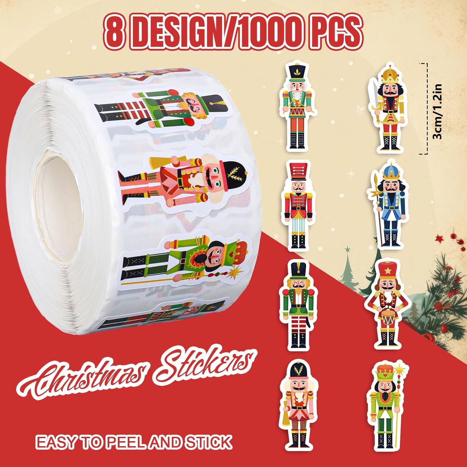 1000pcs(1 Roll) Christmas Nutc - Nutcracker Figurine ulasan dan harga