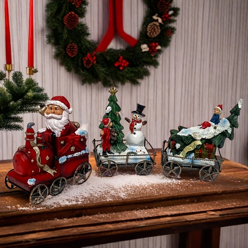 3pcs Resin Christmas Train Set - Nutcracker Figurine ulasan dan harga
