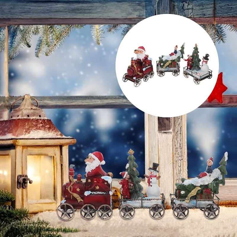 3pcs Resin Christmas Train Set - Nutcracker Figurine ulasan dan harga