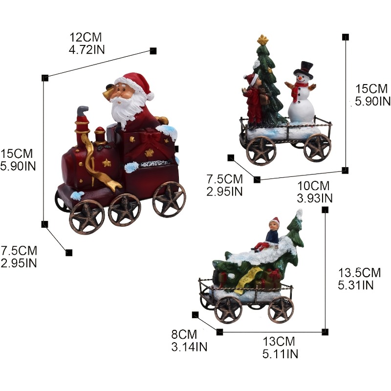 3pcs Resin Christmas Train Set - Nutcracker Figurine ulasan dan harga