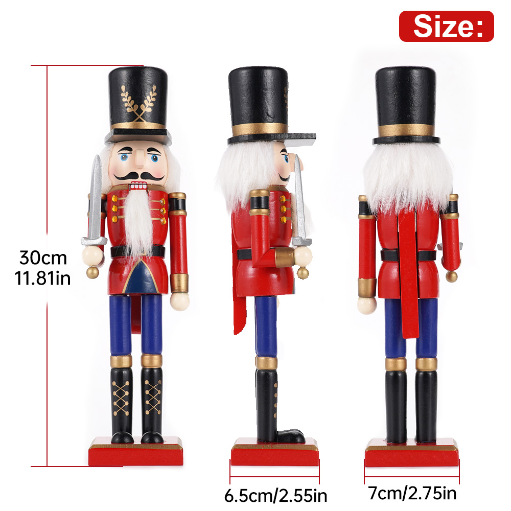 30cm Wooden Nutcracker Ornamen - Nutcracker Figurine ulasan dan harga
