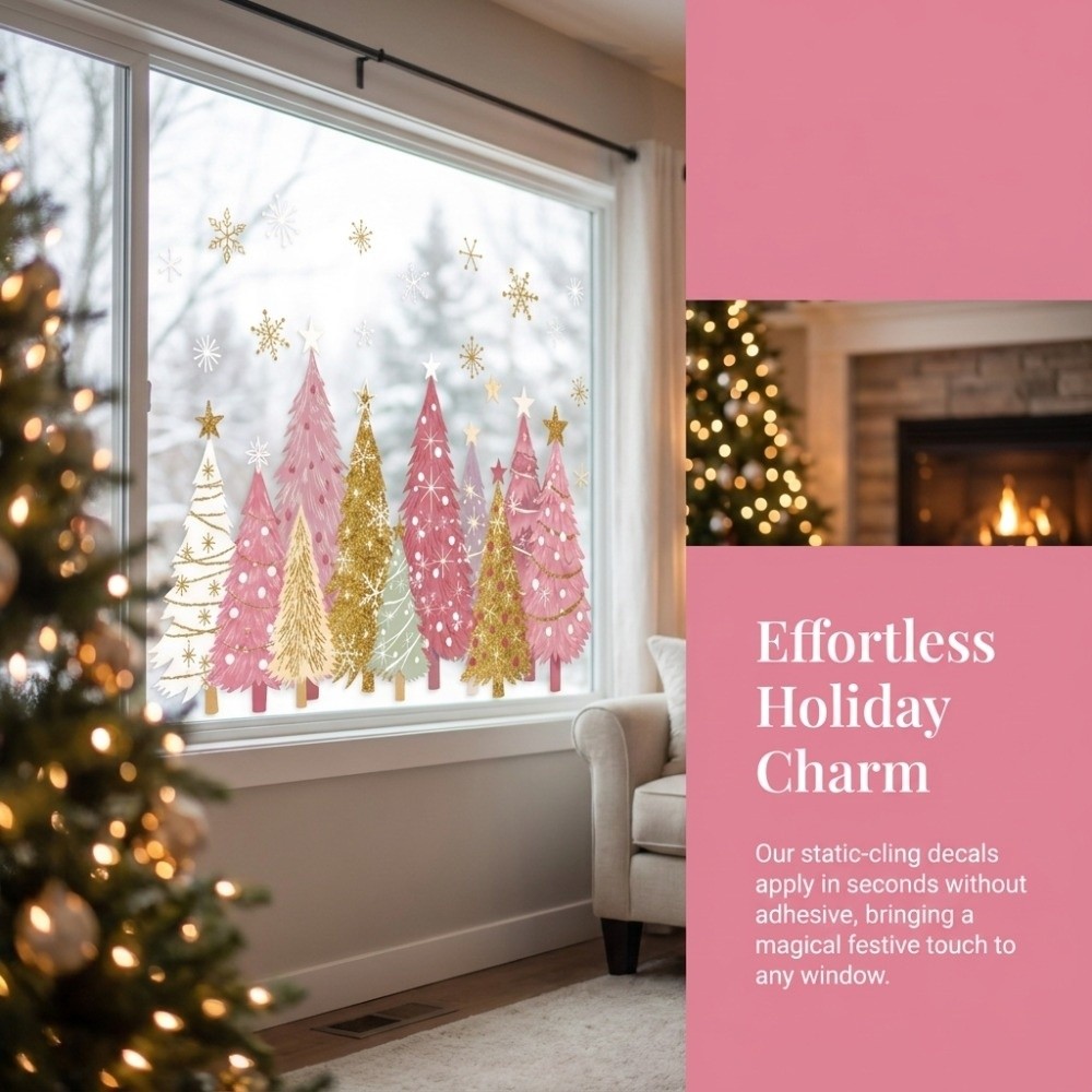 Reusable PVC Material Christma - Snowflake Window Decal ulasan dan harga